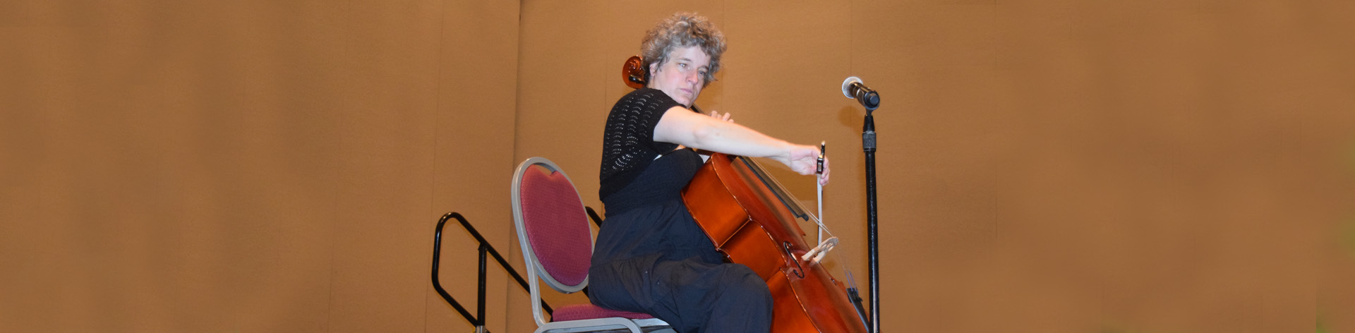 Leslie plays the cello during the Annual Showcase of Talent.